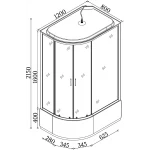 Душевой бокс ассиметричный правый OBRA H120GBSR (H120BR) BRAVO (3уп.)