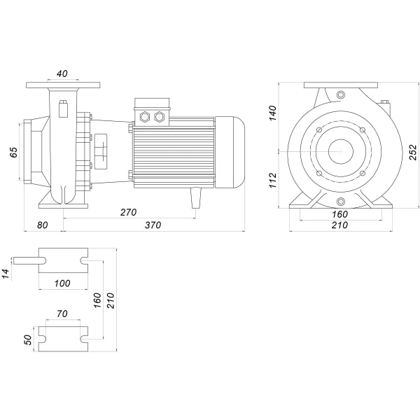 Насос моноблочний IR 40-125A 3,0 кВт SAER (40 м3/год, 27,5 м)