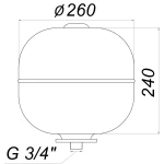 Гідроакумулятор зі змінною мембраною 12л ZILMET HY-PRO 10bar, білий ( 11H0001200 )
