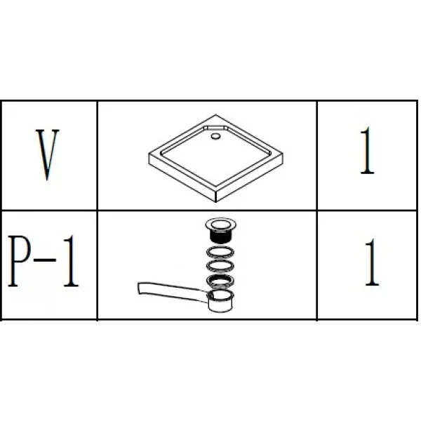 Душовий піддон квадратний LUBAWA SL80F (SL80) BRAVO (1уп.)