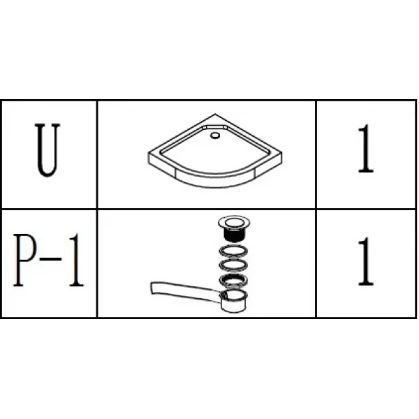 Душовий піддон півкруглий NYSA RL90F (RL90) BRAVO (1уп.)
