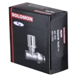 Кран вентильний прямий з американкою SOLOMON 1/2″ CHROM 1875 з ущільнювачем