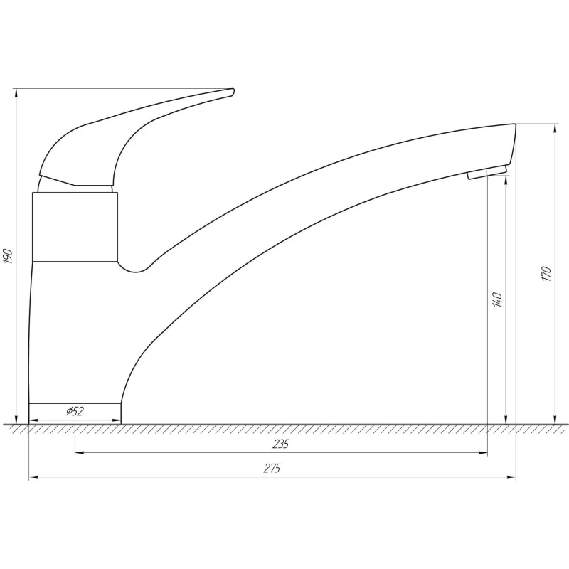 Смеситель для кухни TOPAZ TEEL TL P-8838-H17