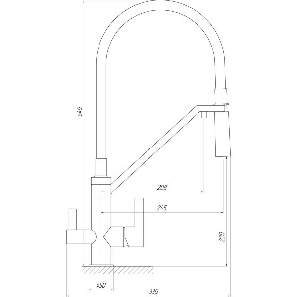 Змішувач для кухні під осмос TOPAZ SARDINIA TS 8812-H24