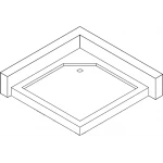 Душовий піддон квадратний LUBAWA SL100F (SL100) BRAVO (1уп.)