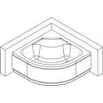 Душовий піддон півкруглий GORA RH90F (RH90) BRAVO (1уп.)