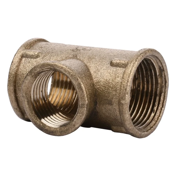Тройник редукционный 3/4″х1/2″Вх3/4″ВВ латунный 212Б