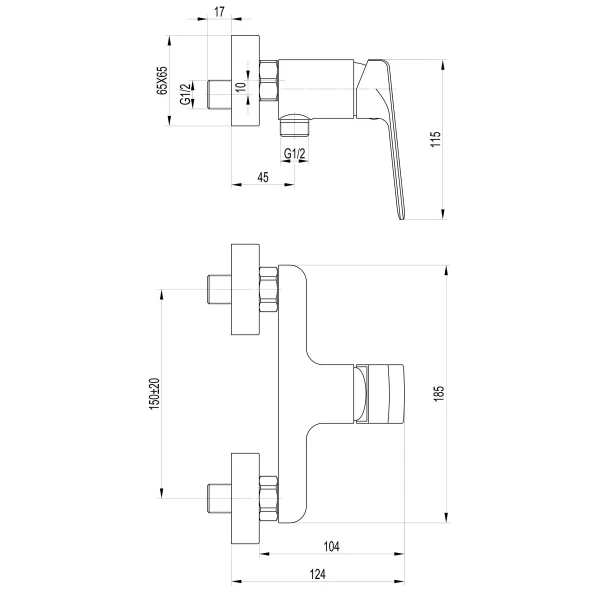 Смеситель для душа TOPAZ ODISS TO 18701-H52