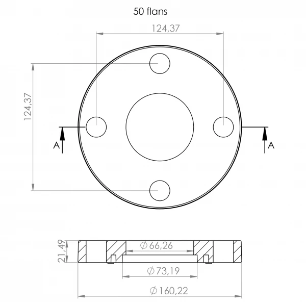 Фланцевий комплект(фланець+бурт) Kalde PPR 50 58050
