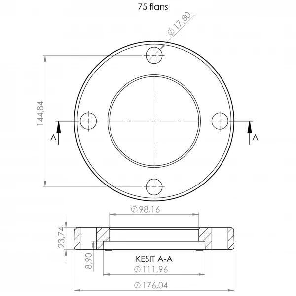Фланцевий комплект Kalde(фланець+бурт)PPR 75 58050