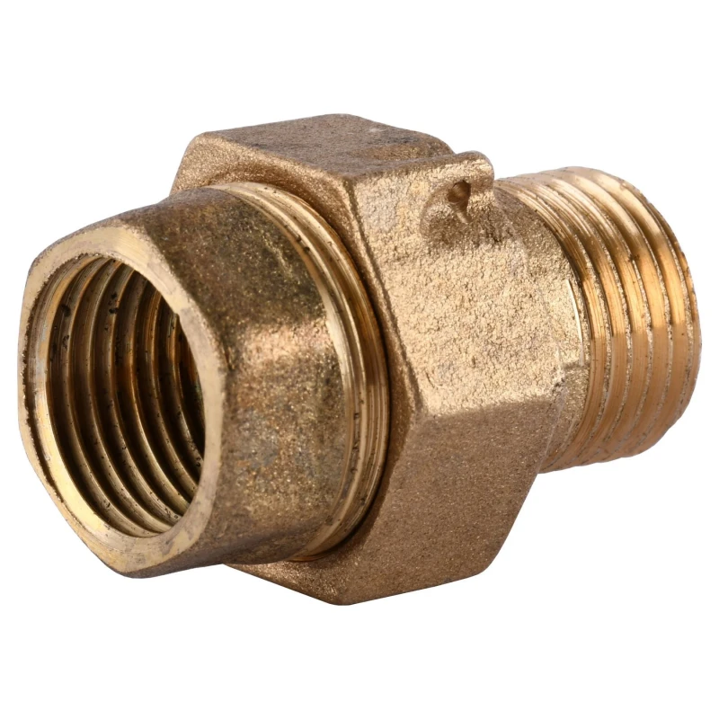 Згін американка пряма латунна 3/4″ВР х 3/4″ЗР ливарна з паранітовою прокладкою 1503Б