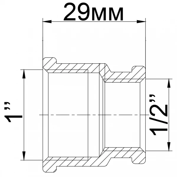 Муфта редукционная 1″х1/2″ВВ никелированная Ni 08761.02