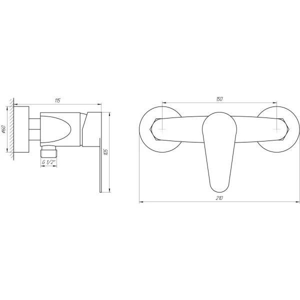 Смеситель для душа Globus Lux MAIN SM-105N