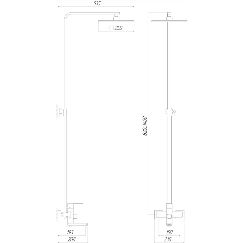 Душевая система Globus Lux SICILIA VAN-SBQ-SH-02