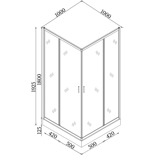 Душевая кабина квадратная ODRA L100FS (L100) BRAVO (2уп.)