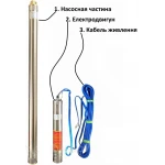 Насос скважинный с повышенной уст-тью к песку OPTIMA PM 3SDm2,5/7 0,25 кВт 35м + 1,5 м кабель