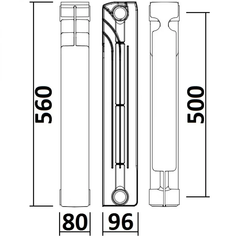 Радіатор біметалевий секційний QUEEN THERM 500/96 (кратно 10)