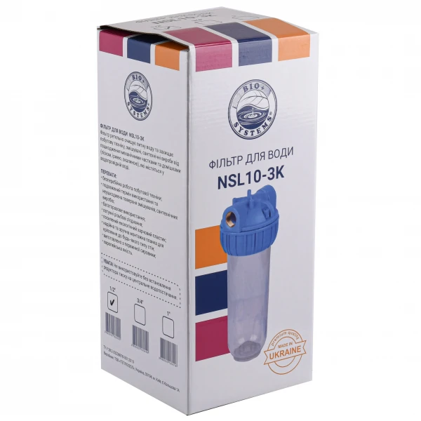 Фильтр-колба 3-х комп.+ ключ, планка, БЕЗ картриджа Bio+ systems NSL10-3K, 1/2″