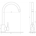 Змішувач для кухні Globus Lux ALPEN SUS-203S-BB
