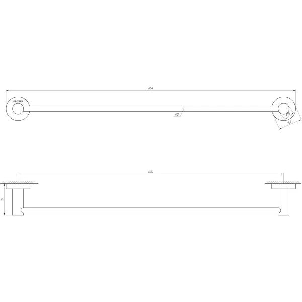 Тримач рушників Globus Lux SS 8402-60 SUS304