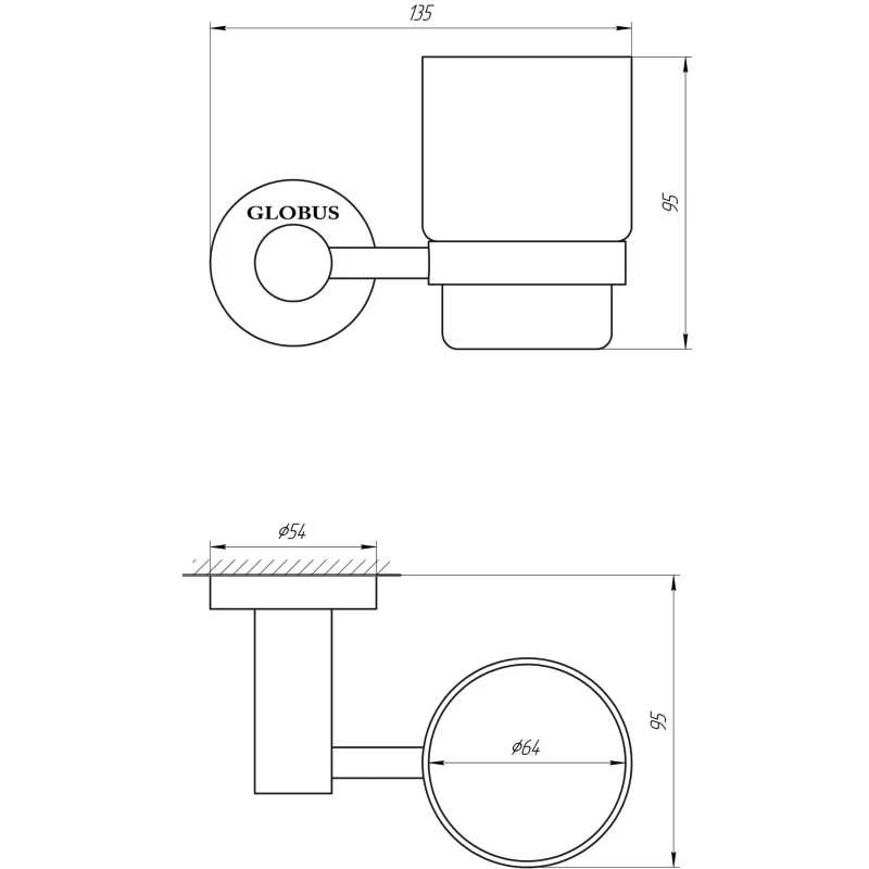 Стакан одинарний Globus Lux SS 8409 SUS304