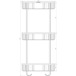 Поличка в душову SS8477-кутова Потрійна НЕРЖ-SUS304-(200*200*600мм)-(Globus Lux)