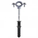 Хомут в зборi CR     3/8″ (16-19мм) з гвинтом-шурупом 8*80 та дюбелем в уп., сірий
