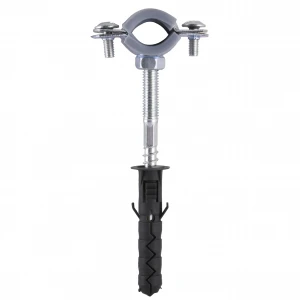 Хомут в зборi CR     3/8″ (16-19мм) з гвинтом-шурупом 8*80 та дюбелем в уп., сірий