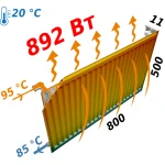 Радіатор сталевий панельний KALDE 11 низ/справа 500x800 (без OUTER)