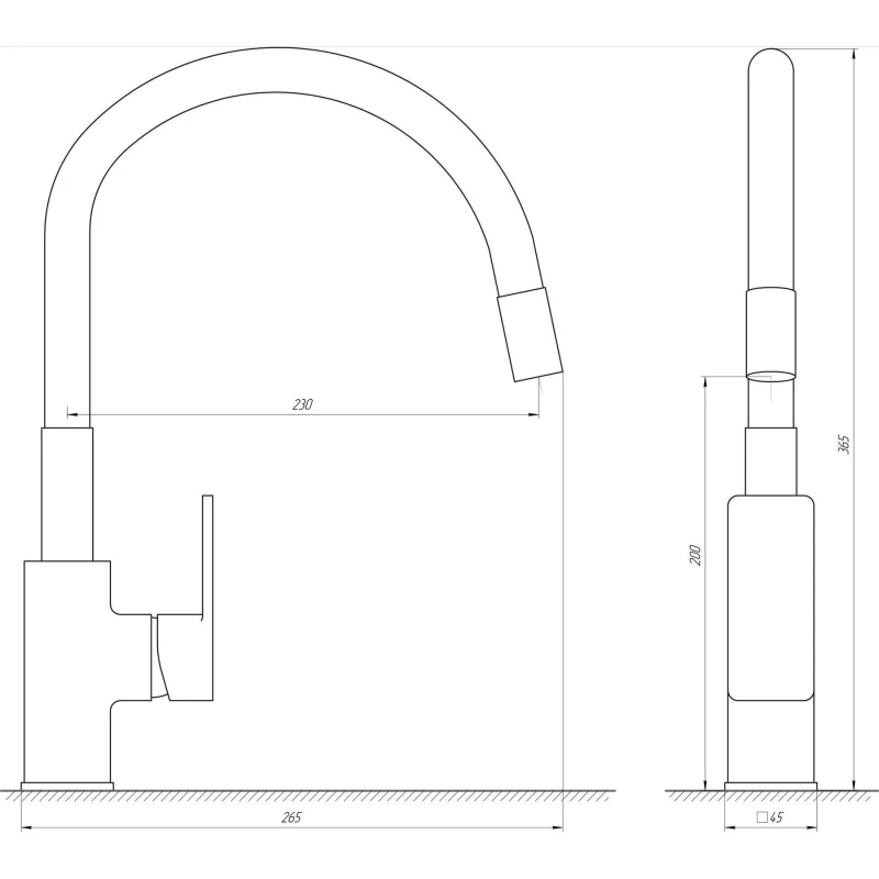 Смеситель для кухни Globus Lux Milano GLM-0203LR