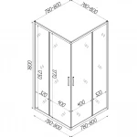 Душова кабіна квадратна без піддона ODRA N80FS (N80) BRAVO (1уп.)