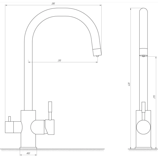 Змішувач для кухні під осмос MixMIRA ALPEN MS-0333-BB