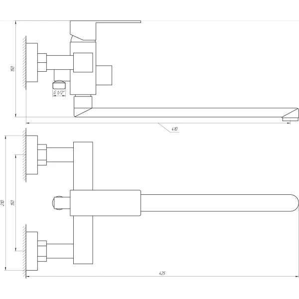 Смеситель для ванны Globus Lux SICILIA SBQ-208L