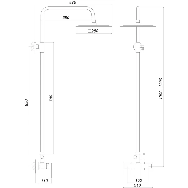 Душевая система Globus Lux SICILIA SBQ-SH-105