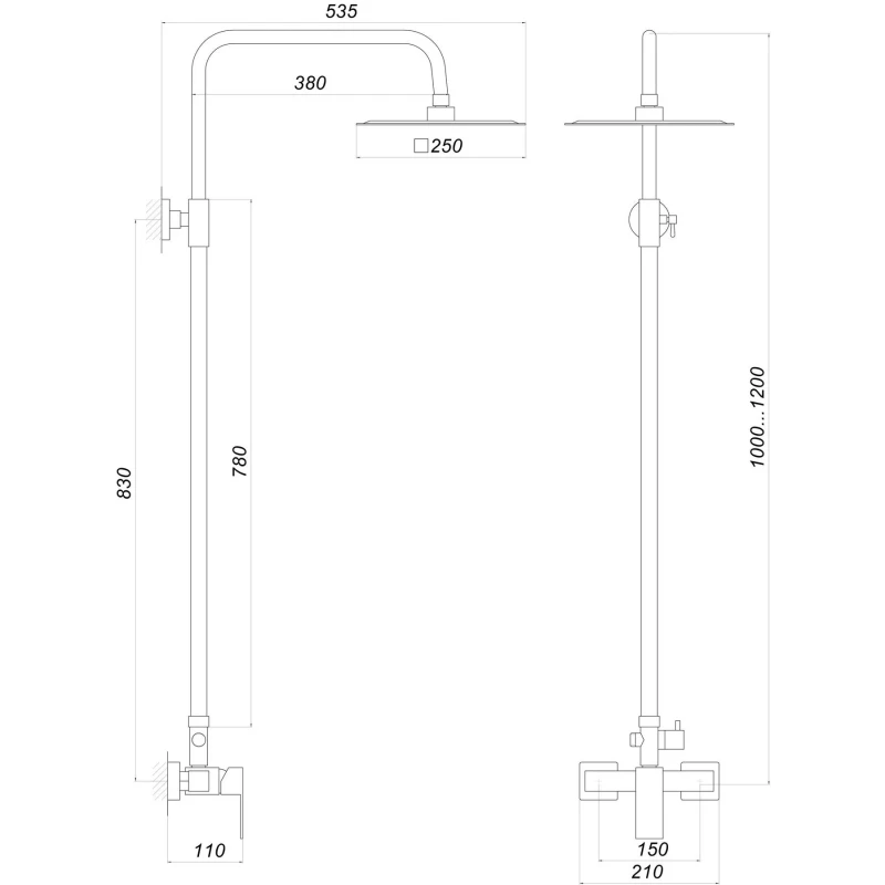 Душова система Globus Lux SICILIA SBQ-SH-105