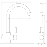 Смеситель для кухни под осмос Globus Lux LAZER GLLR-0333-7-WHITE