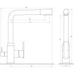 Смеситель для кухни под осмос Globus Lux LAZER GLLR-0100-6-MARONE