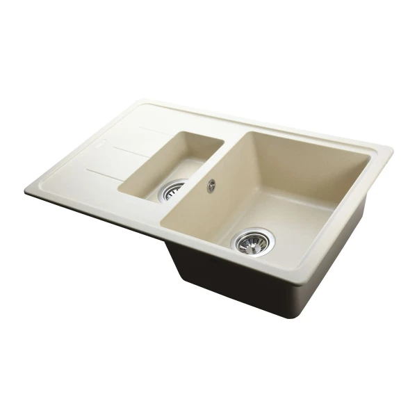 Гранітна мийка Globus Lux IZEO слонова кiстка 780х500мм