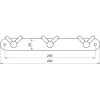 Планка з гачками Globus Lux SS8435-3 -SUS304