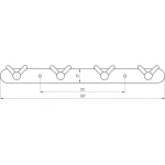Планка з гачками Globus Lux SS8435-4 SUS304