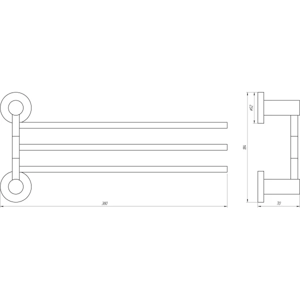 Тримач рушників Globus Lux SS 8431-3 SUS304
