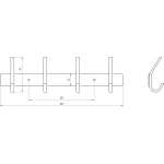 Планка з гачками Globus Lux SQ 9435-4 SUS304