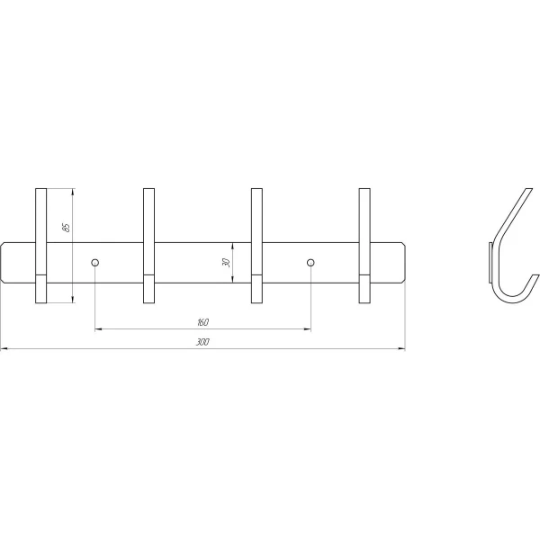 Планка з гачками Globus Lux SQ 9435-4 SUS304