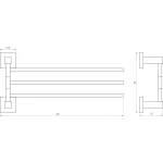 Тримач рушників Globus Lux SQ 9431-3 SUS304