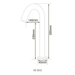 Монокран сенсорный для умывальника HOTEC 19.131C DC/AC,высота 330мм,с трансформатором,латунь