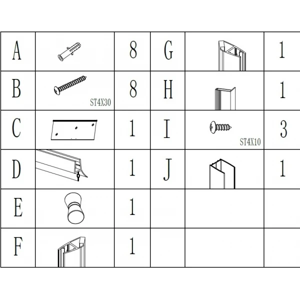 Душові двері PROSNA 80TCW.Line (80W.Line) BRAVO (1уп.)