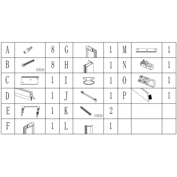 Душевые двери PASLENKA 100TC (100T) BRAVO (1уп.)