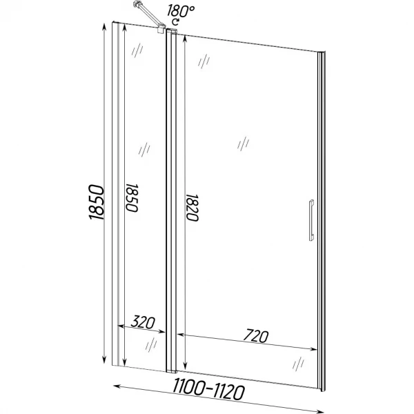 Душевые двери PASLENKA 110TC (110T) BRAVO (1уп.)