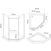 Душевая пятиугольная кабина RABA L90TC (L90T) BRAVO (2уп.)