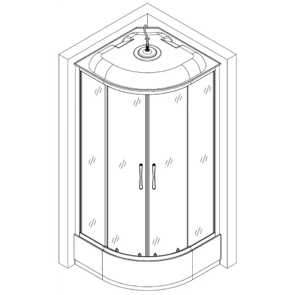 Душевой бокс полукруглый BARYCZ L90GBS (L90B) BRAVO (4уп.)